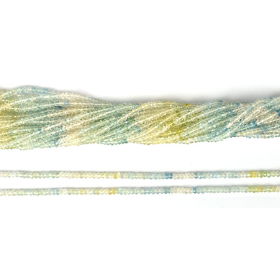 Aquamarine Fac.Rondel multicolour 3x2mm str 228 beads