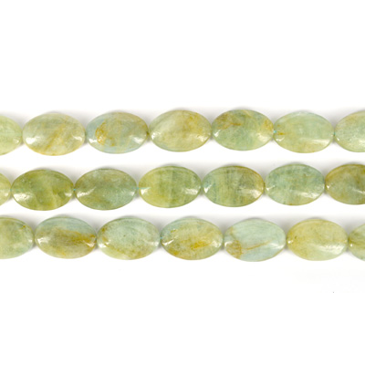 Aquamarine Green Pol.Flat Oval 20x30mm str 13 beads