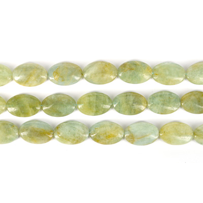 LAST STRAND Aquamarine Green Pol.Flat Oval 20x30mm str 13 beads