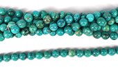 Turquoise Pol.Round 9.5mm str 41 beads-beads incl pearls-Beadthemup