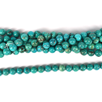 Turquoise Pol.Round 9.5mm str 41 beads