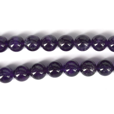 Amethyst Pol.Round 14mm str 28 beads