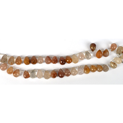 Copper Rutile quartz Fac.Briolette app 15x9mm str 19 beads