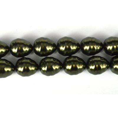 Shell Based Pearl Dk Brown Teardrop 17x14mm str 24 beads
