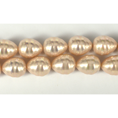 Shell Based Pearl Pink Teardrop 17x14mm per PAIR