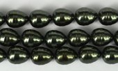 Shell Based Pearl Dk Grey Teardrop 15x12mm Str 27 beads-beads incl pearls-Beadthemup