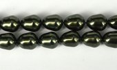 Shell Based Pearl Dk Grey Teardrop 15x12mm Str 27 beads-beads incl pearls-Beadthemup