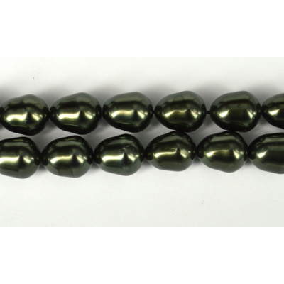 Shell Based Pearl Dk Grey Teardrop 15x12mm Str 27 beads