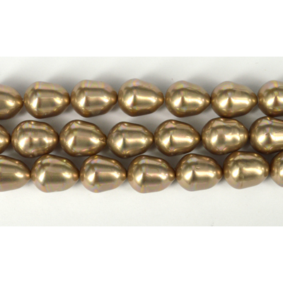 Shell Based Pearl Beige Teardrop 15x12mm Str 27 beads