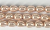 Shell Based Pearl Pink Teardrop 15x12mm Str 27 beads-beads incl pearls-Beadthemup