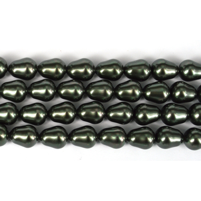 Shell Based Pearl Dk Grey Teardrop 12x10mm Str 32 beads