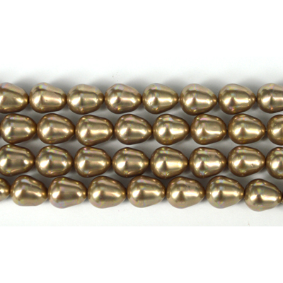 Shell Based Pearl Beige Teardrop 12x10mm Str 32 beads