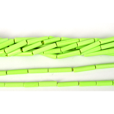 Synthetic Lime Tube approx. 18mm x 4mm Str 22 beads