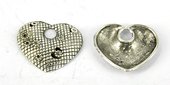 Base Metal Pendant Heart 24x28mm 10 pack Silvr-findings-Beadthemup