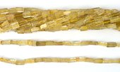 Gold Rutile Quartz Rectangle approx. 9mm x 4mm Str 45 beads-beads incl pearls-Beadthemup