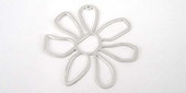 Sterling Silver Plate Pendant Flower 55mm 2 pack-findings-Beadthemup