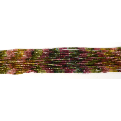 Tourmaline watermelon Fac.Rondel 4x2.5mm str 160 beads