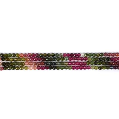 Tourmaline watermelon Fac.Round 4.7mm str 77 beads