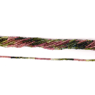 Tourmaline watermelon Pol.Round 2.5mm str 174 beads