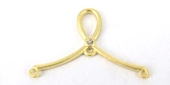 16ct Gold plt Connecter CZ 17x27mm 2 pack-findings-Beadthemup