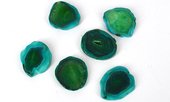 Agate Slice dyed Teal app 30-40mm EACH BEAD-beads incl pearls-Beadthemup