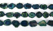 Agate Slice dyed Blue app 30-40mm EACH BEAD-beads incl pearls-Beadthemup