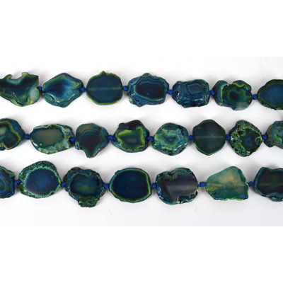 Agate Slice dyed Blue app 30-40mm EACH BEAD