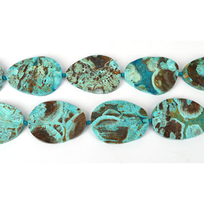 Agate Slice dyed Aqua app 55x50mm EACH BEAD