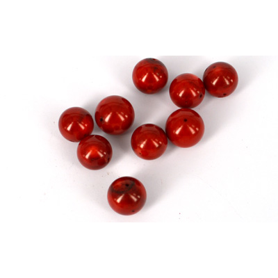Coral AAA Red round app 15mm EACH BEAD