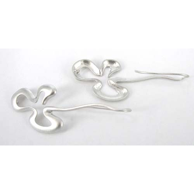 Sterling Silver plt Sheppard 3 petal 45mm pair