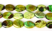 Agate Pol.flat Oval Green 30x22mm EACH BEAD-beads incl pearls-Beadthemup