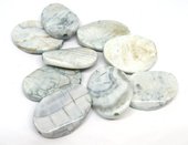 Agate Pol.flat Oval Blue 35x26mm per BEAD-beads incl pearls-Beadthemup