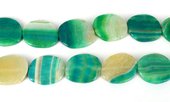 LAST STRAND Agate Pol.flat Oval Green 39x33mm str 10 beads-beads incl pearls-Beadthemup