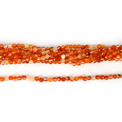 Carnelian Fac.Round 4mm str 100 beads