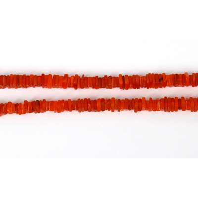 Carnelian Pol.Square Heshi 4mm str app 300 beads