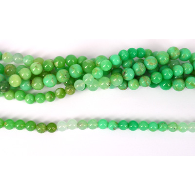 Chrysophase Pol.Round 8mm str 42 beads