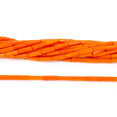 Coral Orange Tube app 4x9mm str app 48 beads