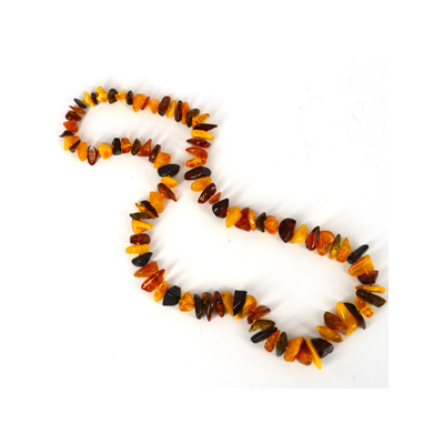 Amber Nugget knotted necklace-no clasp 59cm long