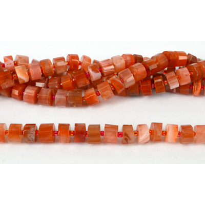 Pink Botswania Agate Fac.Wheel 9x6mm str 48 beads