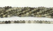 Grey Cloudy Quartz Pol.Round 6mm str 64 beads-beads incl pearls-Beadthemup