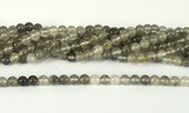 Grey Cloudy Quartz Pol.Round 6mm str 64 beads-beads incl pearls-Beadthemup