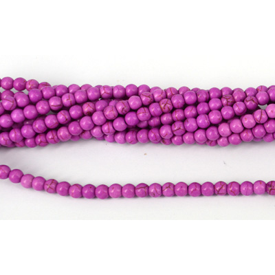 Howlite Dyed Fuschia round 6mm str 71 beads