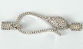 Rhodium plate brass CZ Clasp hook 55mm Each-findings-Beadthemup