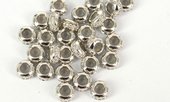 Rhodium plate brass CZ Stopper rondel bead 5x3mm Each-findings-Beadthemup
