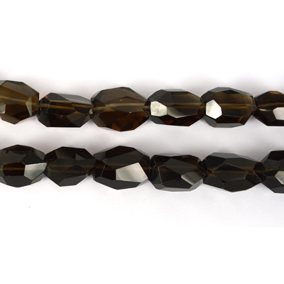 Smokey Quartz Fac.Nugget Dark app 17x16mm str 20 beads