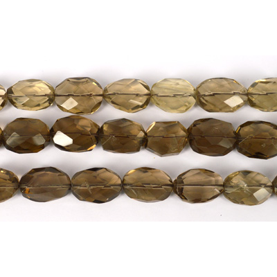 Smokey Quartz Fac.Nugget Light app 24x18mm str 18 beads