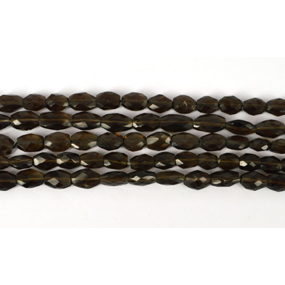 Smokey Quartz Fac.Barrel app 9x7mm str 30 beads