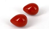 Shell based Pearls Red Briolette 12x15mm PAIR-beads incl pearls-Beadthemup