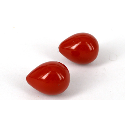 Shell based Pearls Red Briolette 12x15mm PAIR