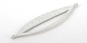 Sterling Silver plt Connecter oval 42mm 2 pack-findings-Beadthemup
